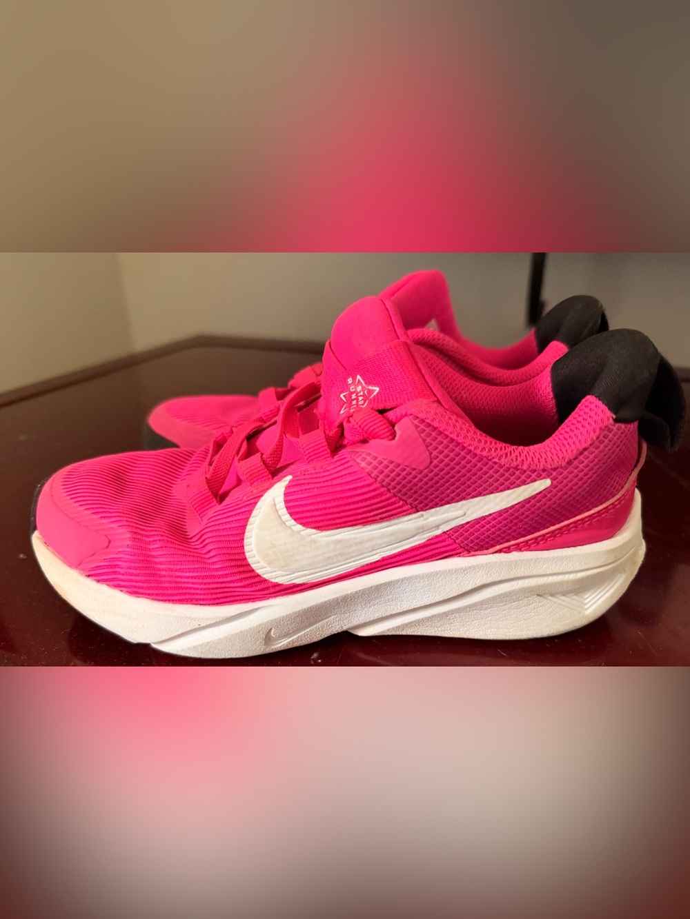 Nike Kids Vibrant Hot Pink Sneakers with White Swoosh